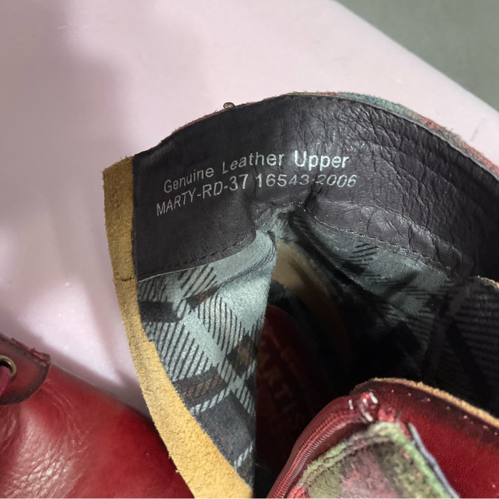 L’ARTISTE Spring Step Red floral Lace-Up/side zip Ankle Boots Sz 37/7 - Picture 11 of 11